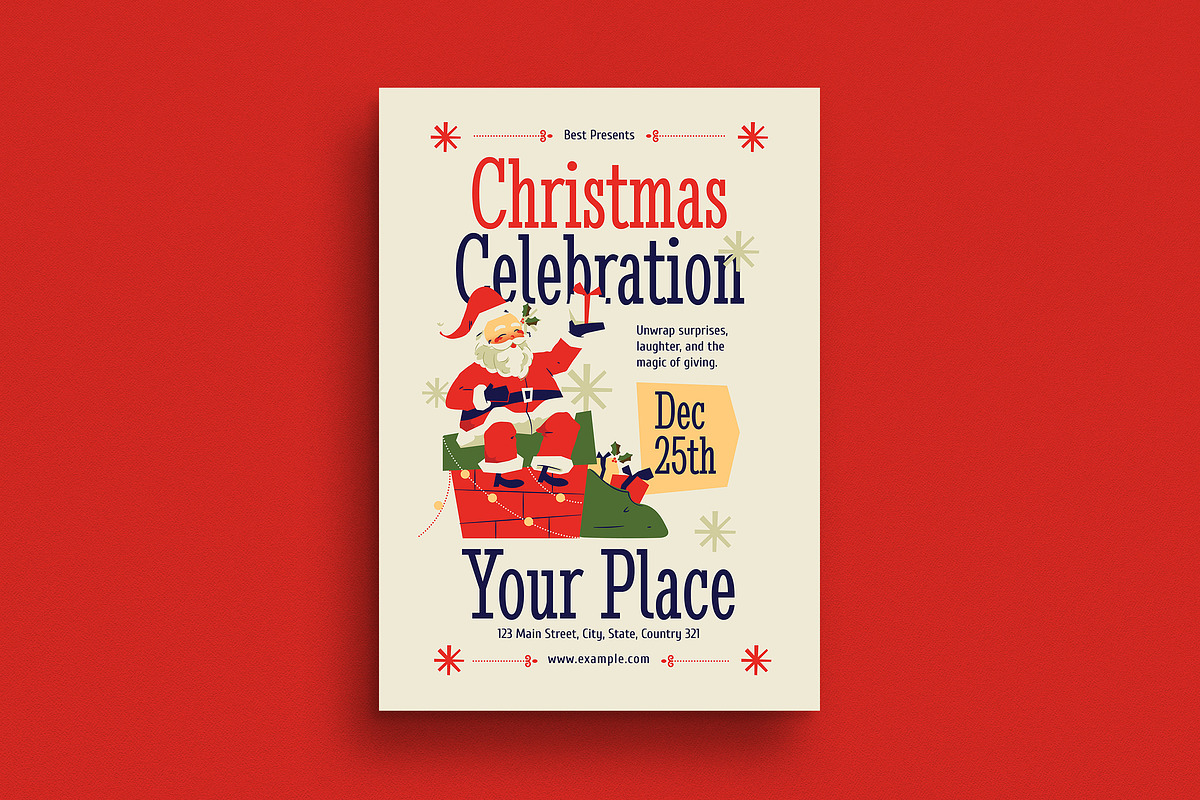 Retro Christmas Celebration Flyer