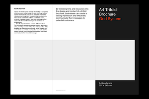 A4 Trifold Brochure Grid System