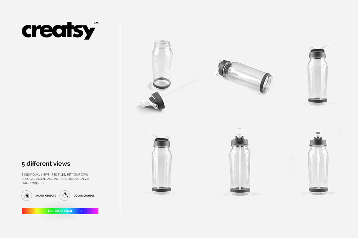Flip Top Clear Water Bottle Mockup, a Product Mockup by creatsy4 (Photo 12 of 13)