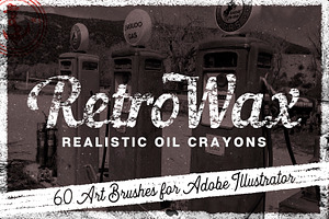 60 Retro Oil & Wax Crayon Brushes