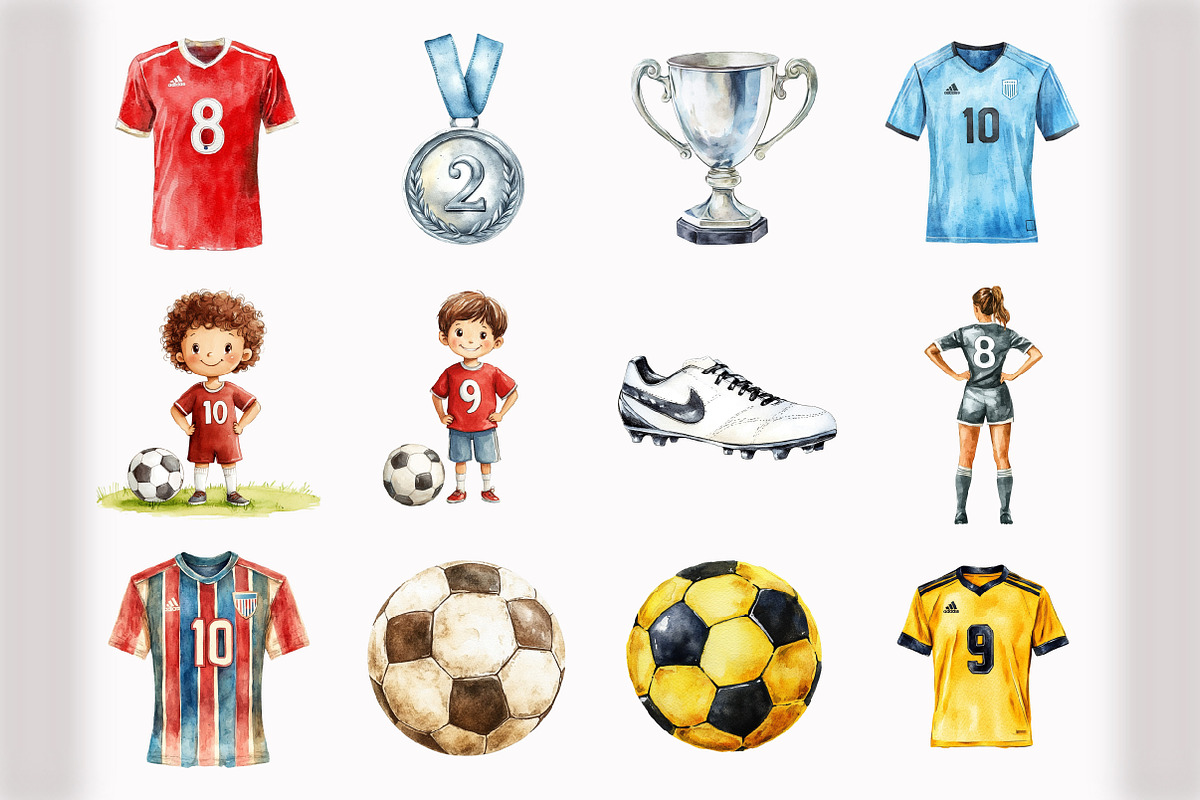 Cute Soccer Clipart, an Illustration by Design Market (Photo 2 of 5)