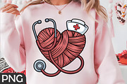 Faux Yarn Nurse Heart Stethoscope, an Illustration by RobertsArt (Thumbnail 4 of 4)