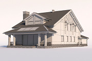 A Chalet house with a garage, an Architecture 3D Model by profdesign (Thumbnail 19 of 21)