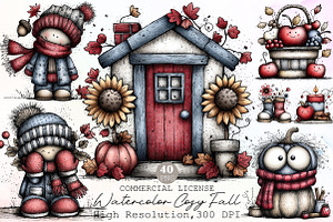Watercolor Cozy Fall Clipart Bundle, an Illustration by Sublimation Artist