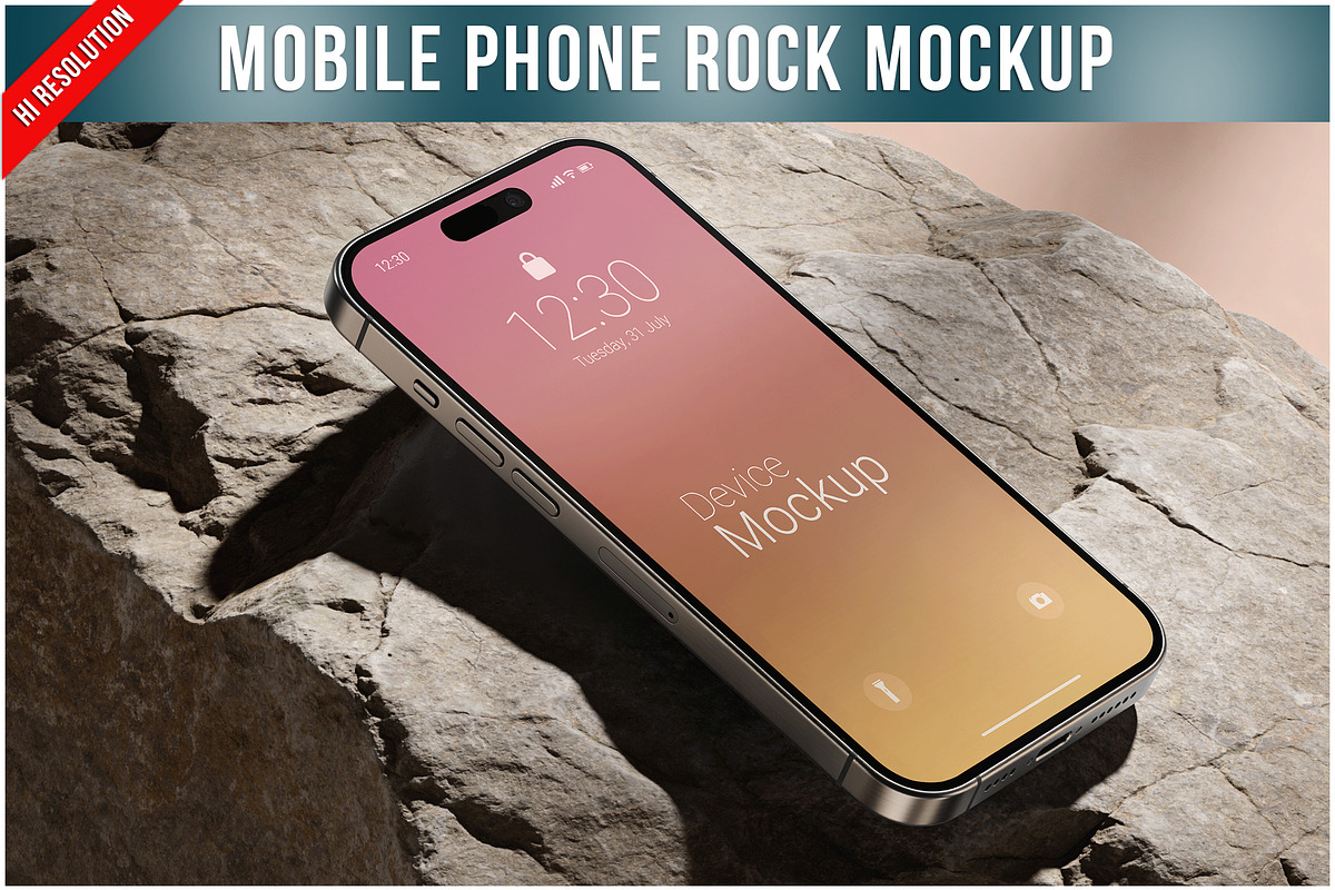 Mobile Phone Rock Surface PSD, a Device Mockup by Bruno's Shop (Photo 1 of 3)