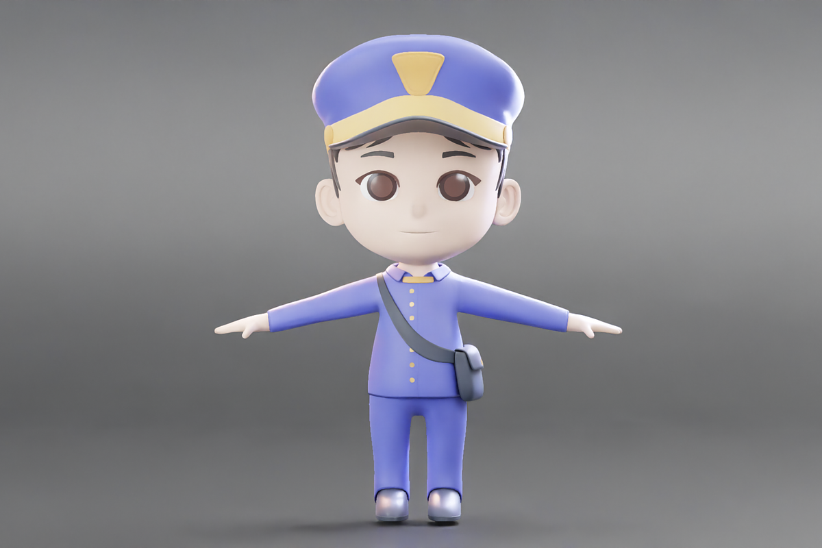 Cute Police Officer 3D Character, a Characters & Person 3D Model by Dudukbersama (Photo 1 of 2)