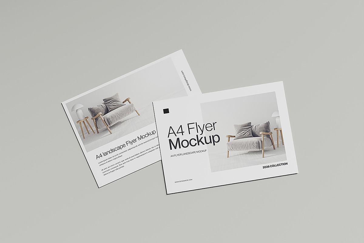 A4 Flyer Landscape Mockup, a Print Template by Difa Design (Photo 4 of 5)