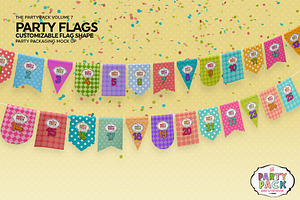 Party Flags CustomizableShape Mockup