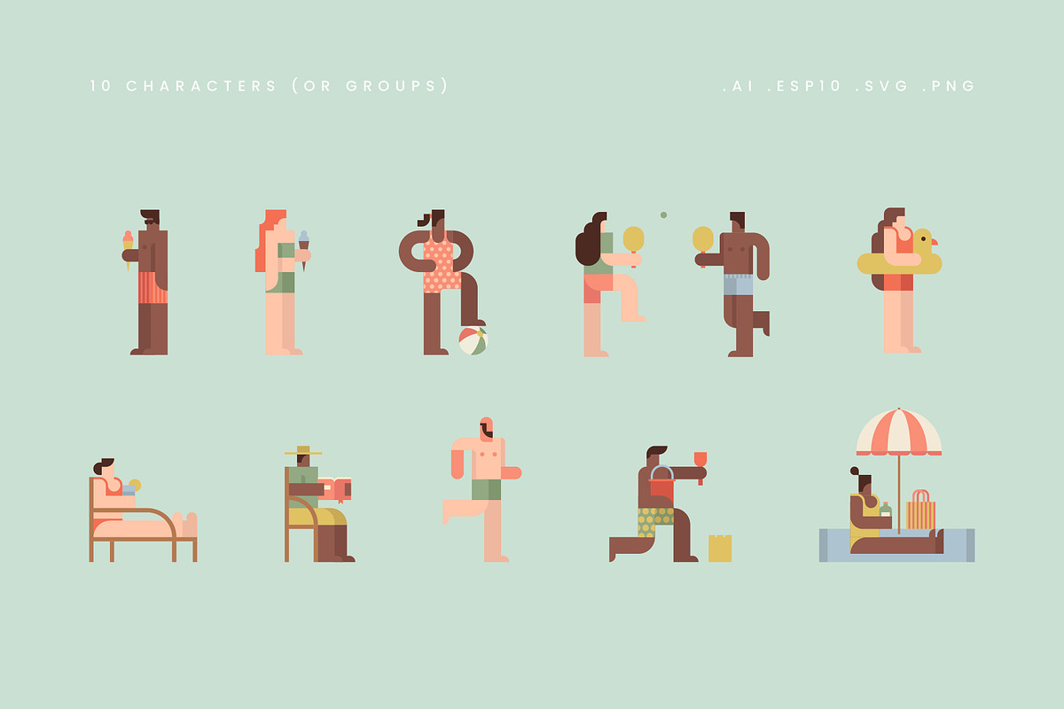 Geometric Life - Beach Activities, a Person Illustration by Léo Alexandre (Photo 2 of 16)