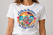 Life Is Better In Flip Flops PNG, a Seasonal Illustration by Pixels.Craft (Thumbnail 2 of 8)