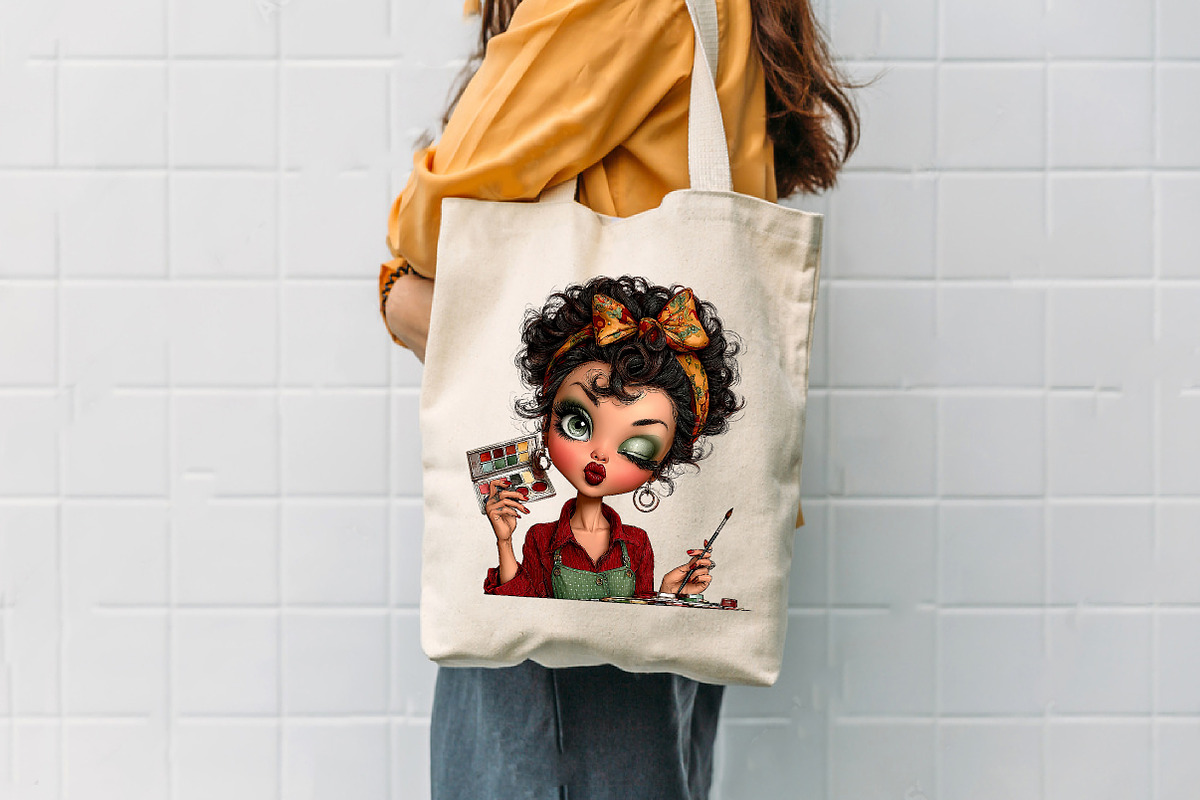Watercolor Quirky Make Up Girl Clipa, an Illustration by CreationArt (Photo 3 of 7)