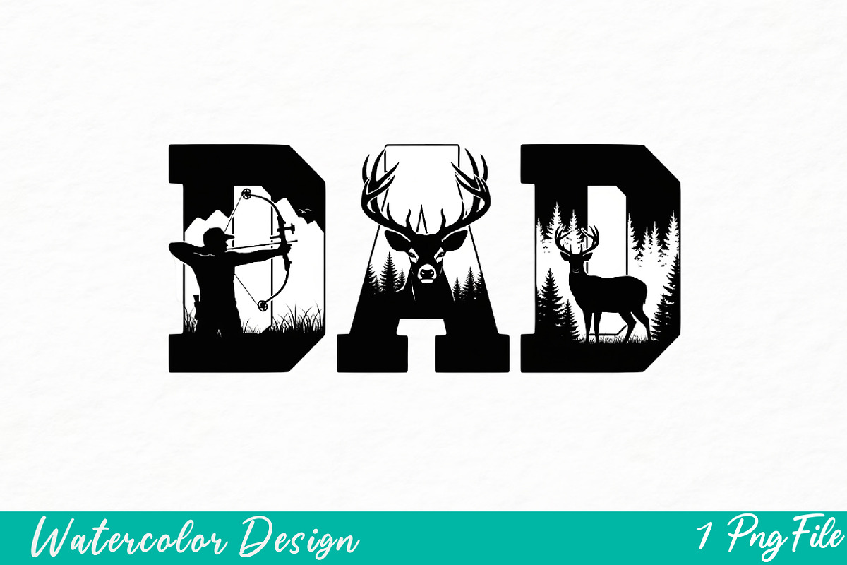 Father’s Day Dad Papa PNG Design, an Illustration by Watercolor design (Photo 1 of 3)