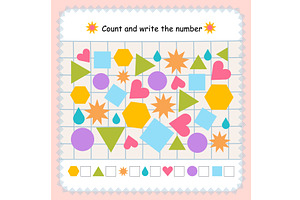 Count and write number. Education, an Education Illustration by Valerie Bodnar
