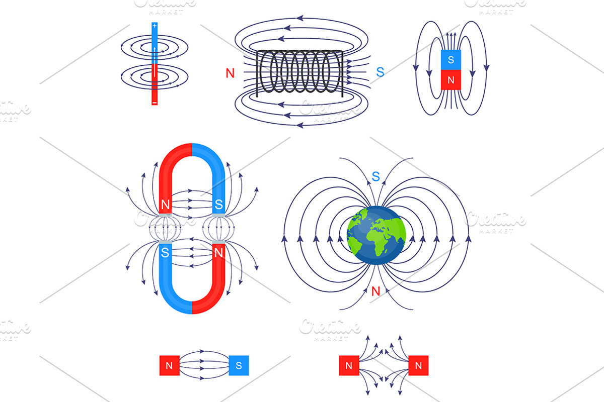 Scientific Magnetic Field . Vector, an Education Illustration by ...