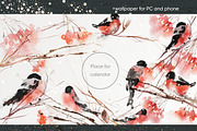 Winter birds holiday collection, an Illustration by holaholga (Thumbnail 7 of 8)