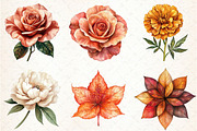 Fall Flowers Clipart, an Illustration by Libby Wishes (Thumbnail 6 of 6)