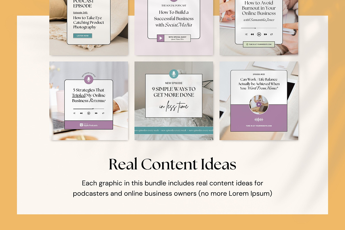 Podcast Promo Instagram Templates, a Social Media Template by Fallon Gerst (Photo 9 of 16)