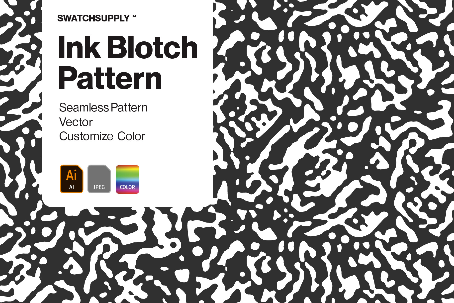 Ink Blotch Organic Seamless Pattern, a Pattern Graphic by Swatch Supply