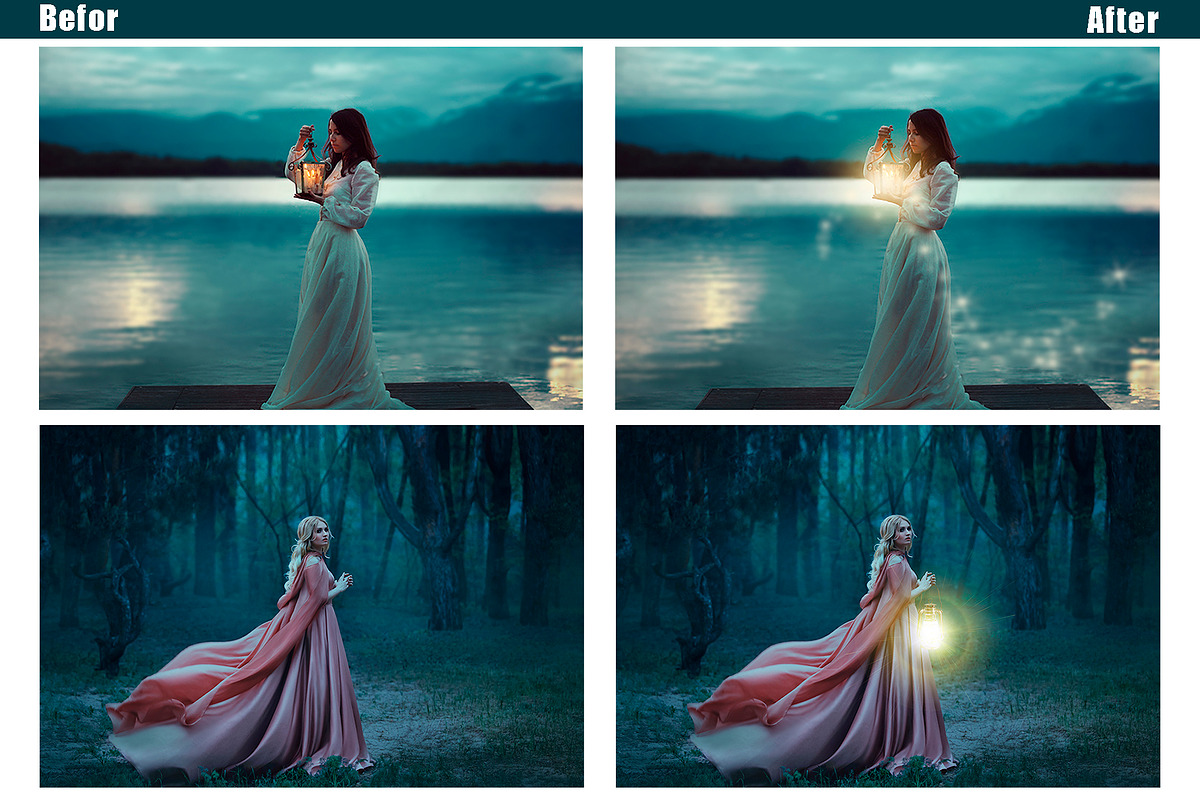 25 Kerosene lamp light effects, a Layer Style Add-On by OverlayBox (Photo 2 of 5)