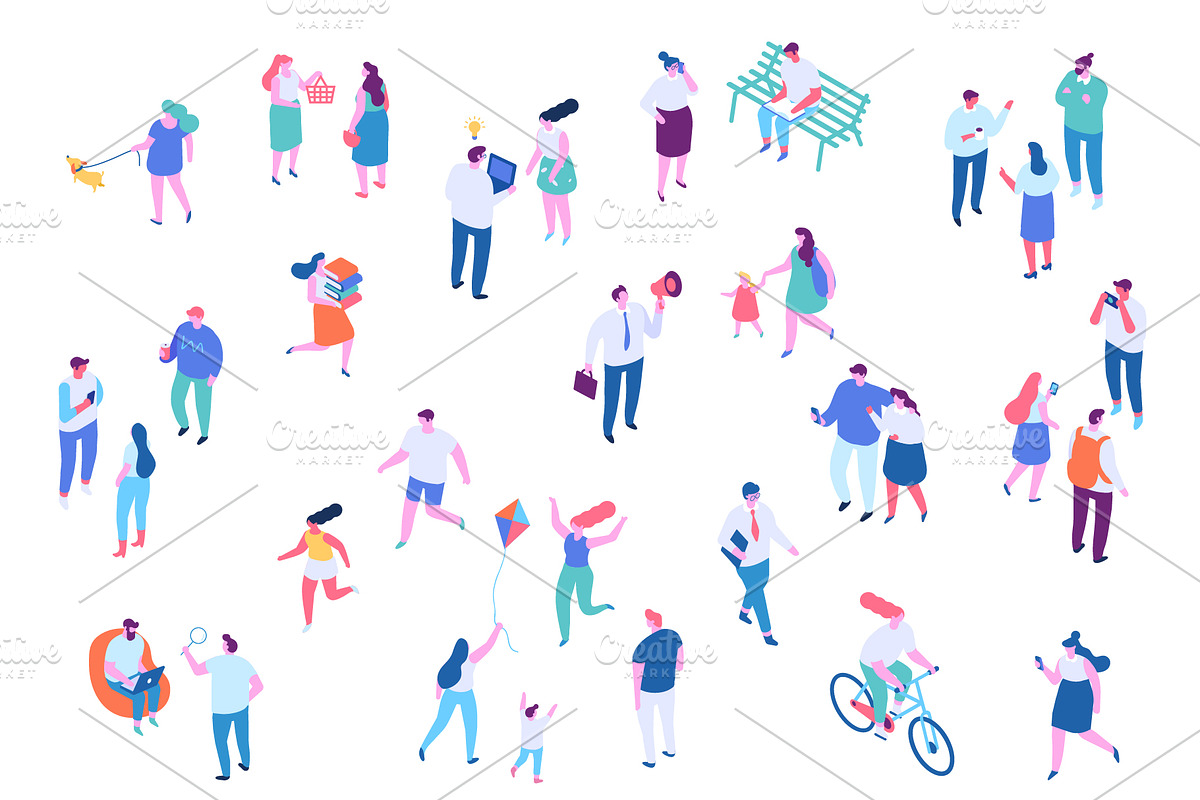 Isometric cartoon people vector set, a Person Illustration by Vector_Art (Photo 22 of 24)