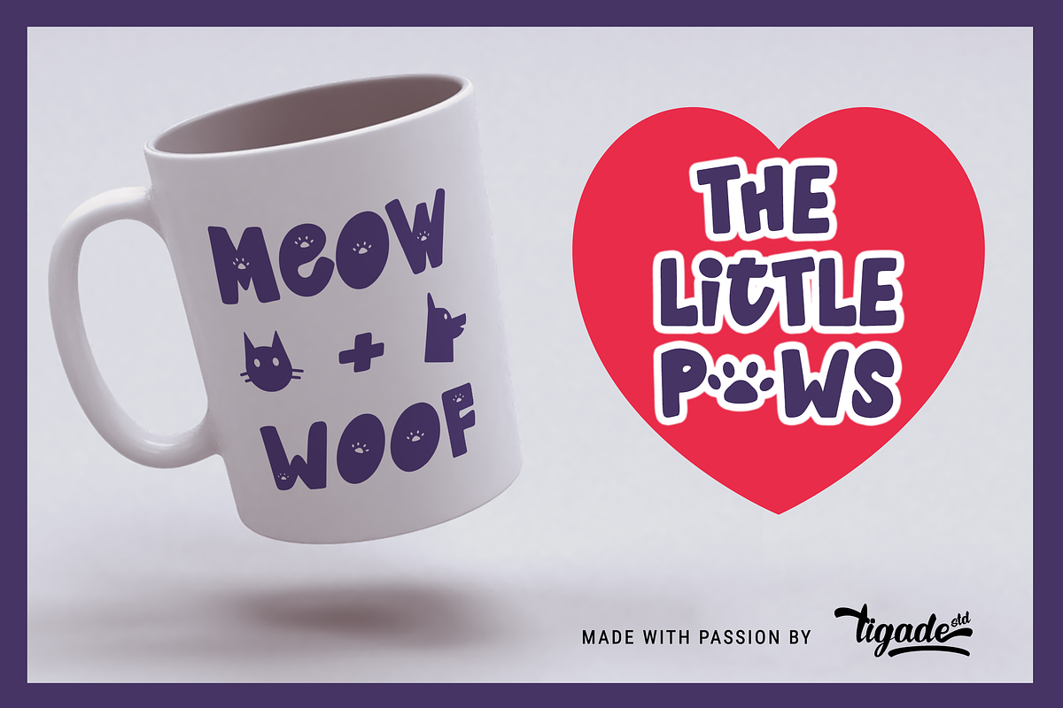 Little Paws | Adorable Cat & Dog, a Font by Tigadestd Type (Photo 6 of 8)