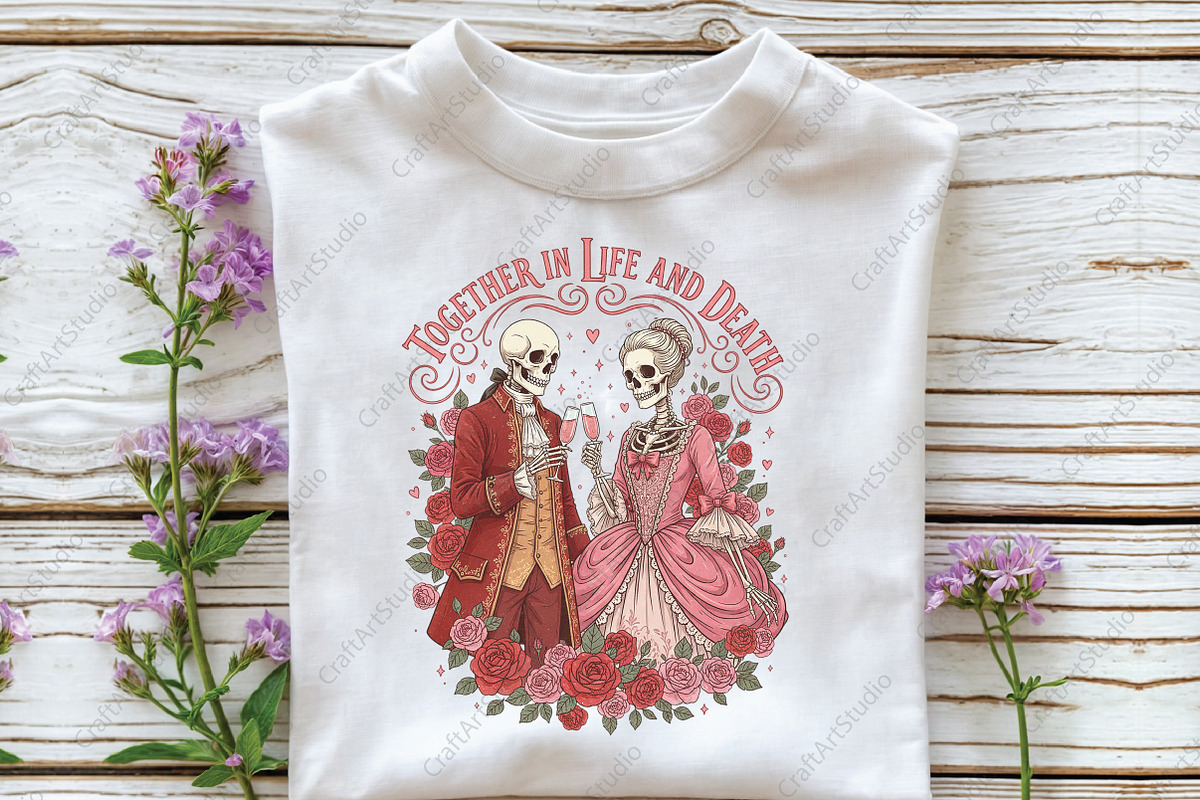 Skeleton Love Valentine PNG, an Illustration by CraftArtStudio (Photo 3 of 4)