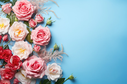 Flowers composition. Frame made of p, a Photo by Iftikhar Alam