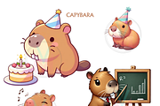 Cute Capybara PNG 35Funny Clipart, an Animal Illustration by VM PARTYS  BY TAIRUMA (Thumbnail 8 of 10)