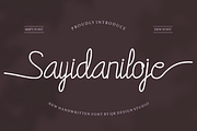 Sayidaniloje, a Handwritten Font by QR Design Studio (Thumbnail 1 of 8)