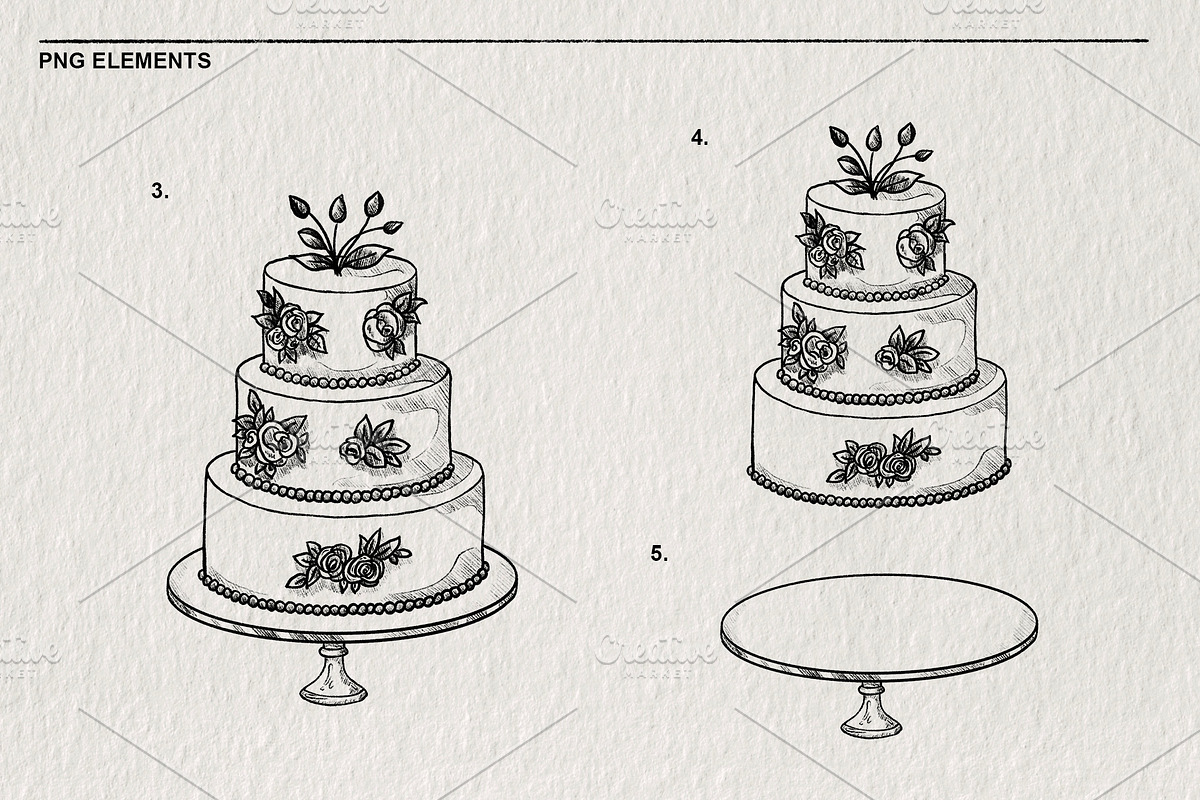 Wedding Sketch Set PNG, a Decorative Illustration by LOKSKIH (Photo 4 of 9)