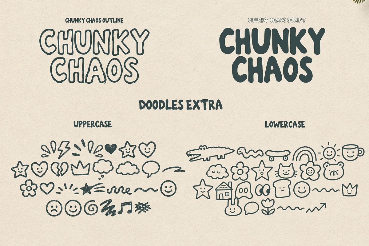 Chunky Chaos Handwritten Font Duo, a Handwritten Font by cocodesign (Photo 5 of 8)