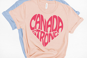 Canada Strong Heart Shape SVG Cut, an Object Graphic by DigitalDesignsLaura