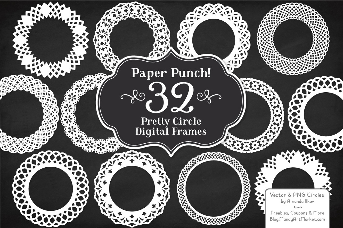 White Lace Circle Frames, an Illustration by Amanda Ilkov (Photo 2 of 4)