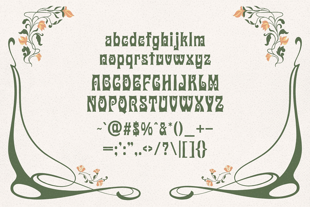 Fleur Royale - Art Nouveau Typeface, a Serif Font by HipFonts (Photo 3 of 10)
