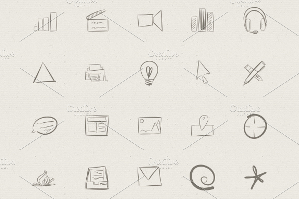 80 Hand Drawn Vector Icons, an Icon by Jamie Pickering (Photo 4 of 5)