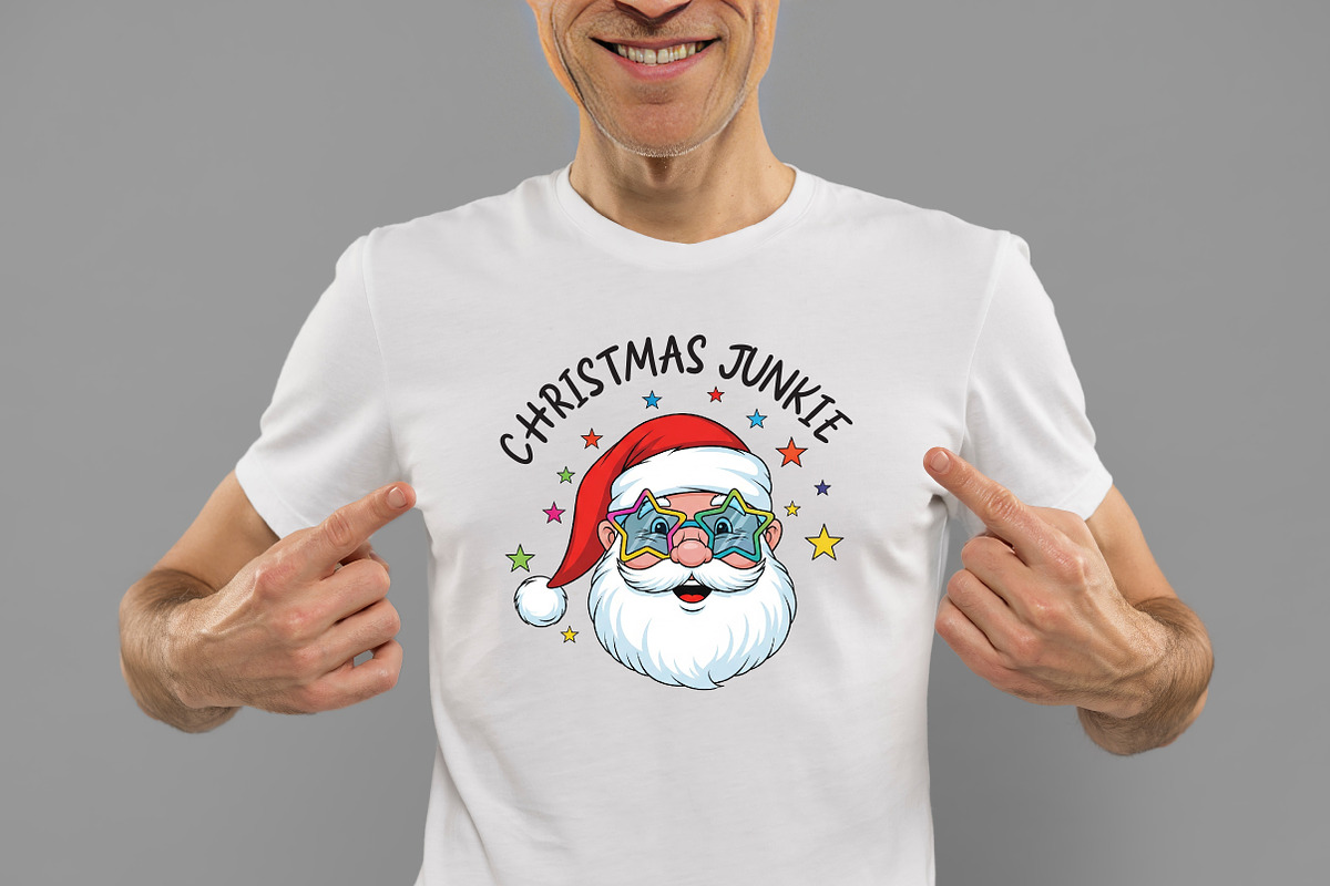Retro Christmas Junkie Santa PNG, an Illustration by Daily.Designs (Photo 2 of 5)