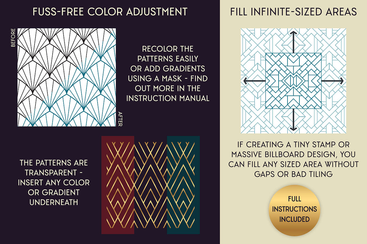 Art Deco Patterns for Illustrator, a Pattern Graphic by The Artifex Forge (Photo 7 of 7)