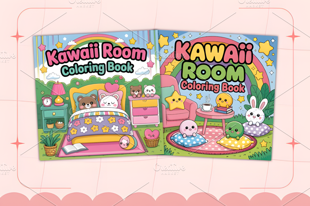 Bold Easy Cozy Kawaii Room Coloring, a Decorative Illustration by Ink Gallery (Photo 4 of 5)