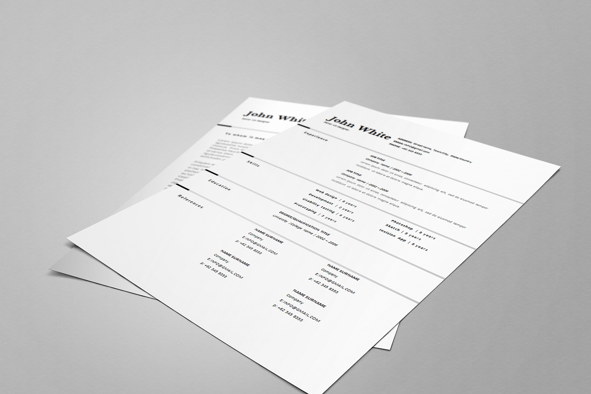 One page Resume CV + cover letter 4, a Resume Template by UX Design Mastery Shop (Photo 4 of 4)