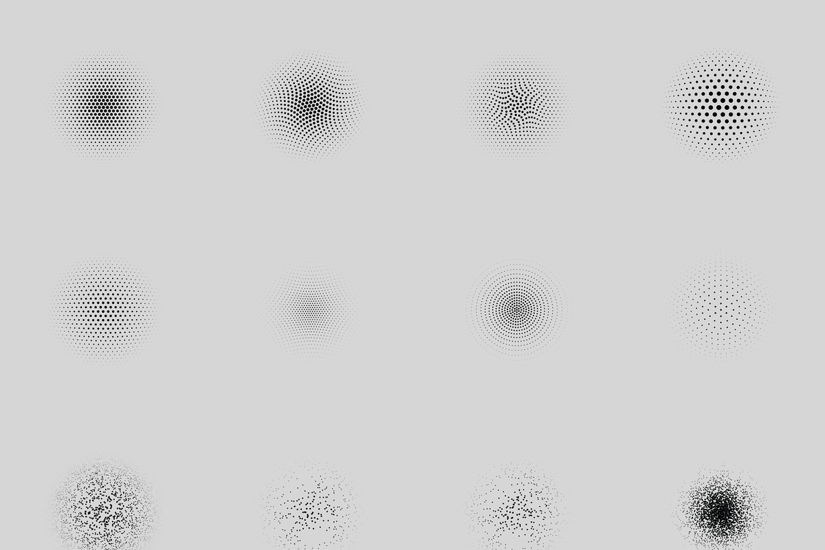 200 Vector Halftone Circles Megapack, a Texture Graphic by invisiblelayer (Photo 2 of 5)