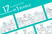 Services Line Illustrations Bundle, an iPhone Mockup by Boyko Pictures (Thumbnail 2 of 15)