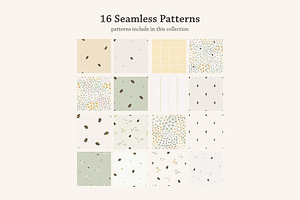 Bea & Bee 16 Seamless Patterns