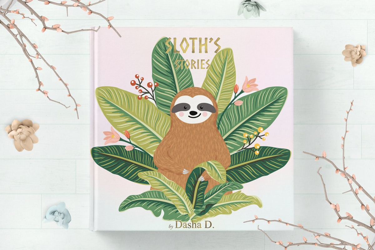 Cute Sloths Prints & Patterns, an Animal Illustration by Dasha_D (Photo 1 of 13)