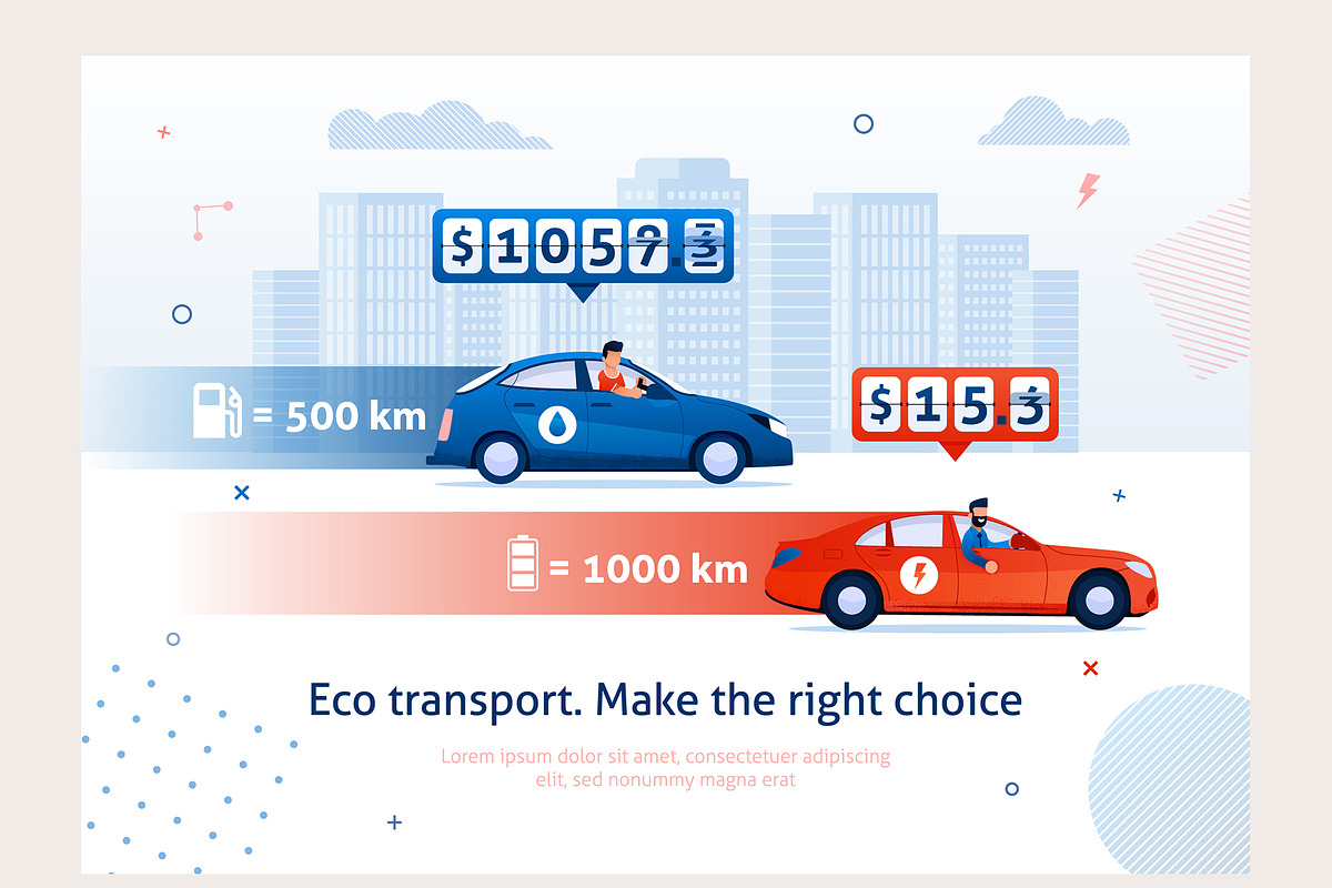 Eco Transport Vector Scenes, a Landing Page Template by PavelVinnik (Photo 3 of 3)