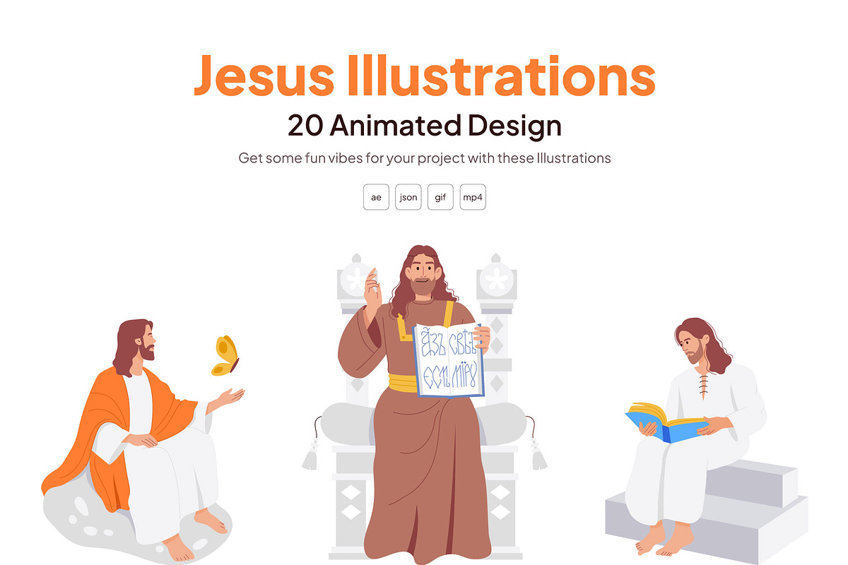 Animated Jesus Illustration Set