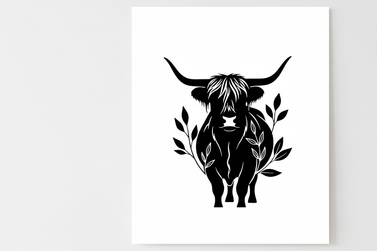 Rustic Highland cow wall art design, an Illustration by Amazin_art (Photo 39 of 40)