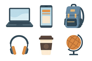 Technology and travel essentials for, an Education Illustration by ZinetroN