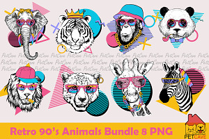 Retro 90's Animals Bundle