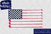 Golf themed American Flag SVG file, a Sport Illustration by Atlantic Artistry (Thumbnail 1 of 3)
