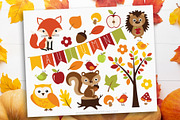 Fall Animals Autumn Clipart, an Illustration by MyClipArtStore (Thumbnail 1 of 2)